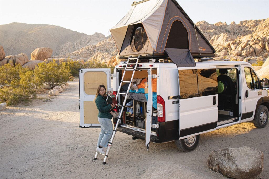 Mother and daughter in the Squad Campervan
