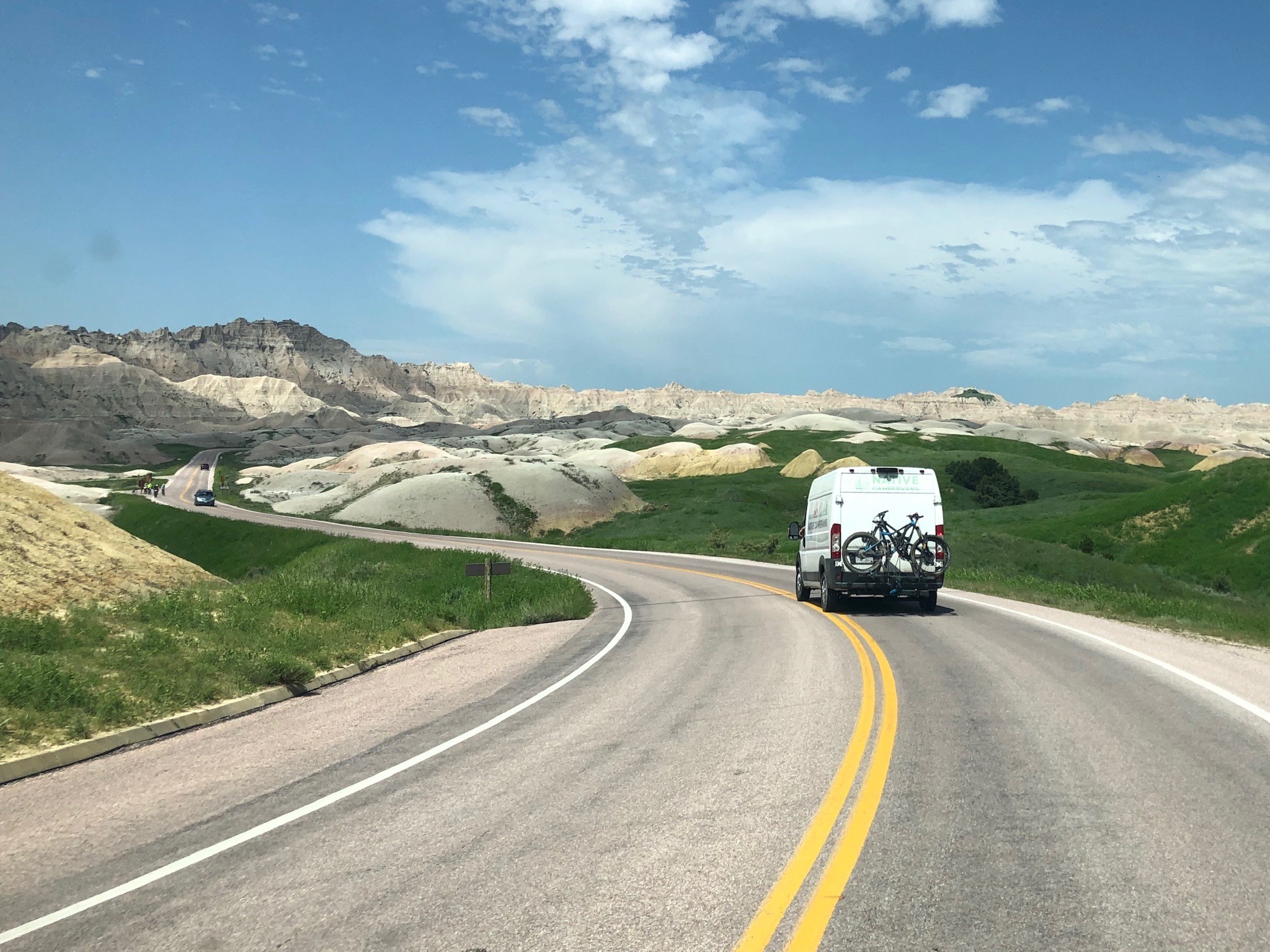 Badlands National Park driving in a Campervan
